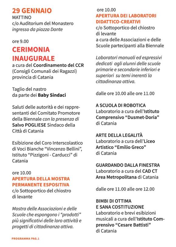 Programma Biennale Cittadinanza attiva 2019.